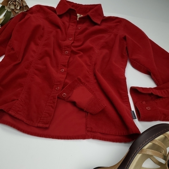 Woolrich Red Corduroy Collared Button Down Shirt S - Picture 10 of 11